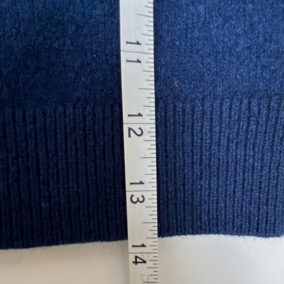 ANYA HINDMARCH UNIQLO Lambswool Crew Neck Sweater Kids Size 5-6, Navy Blue, EUC - Picture 10 of 11